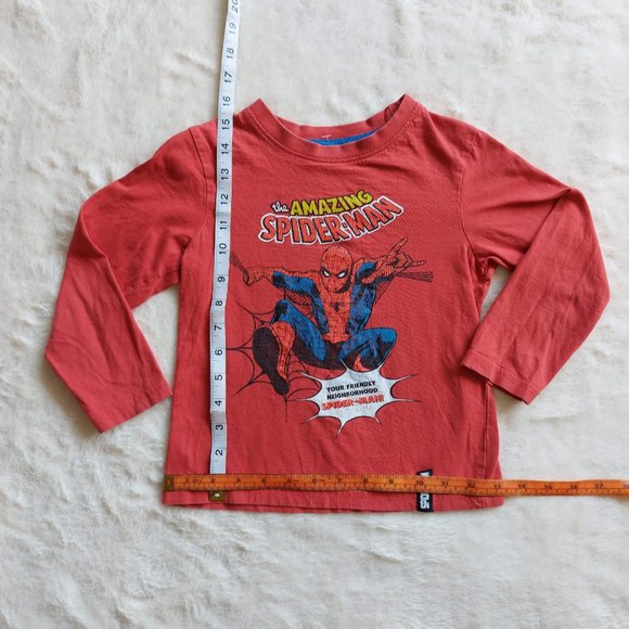 Marvel Spiderman Kids Red Long Sleeve Graphic Tee - Picture 8 of 8
